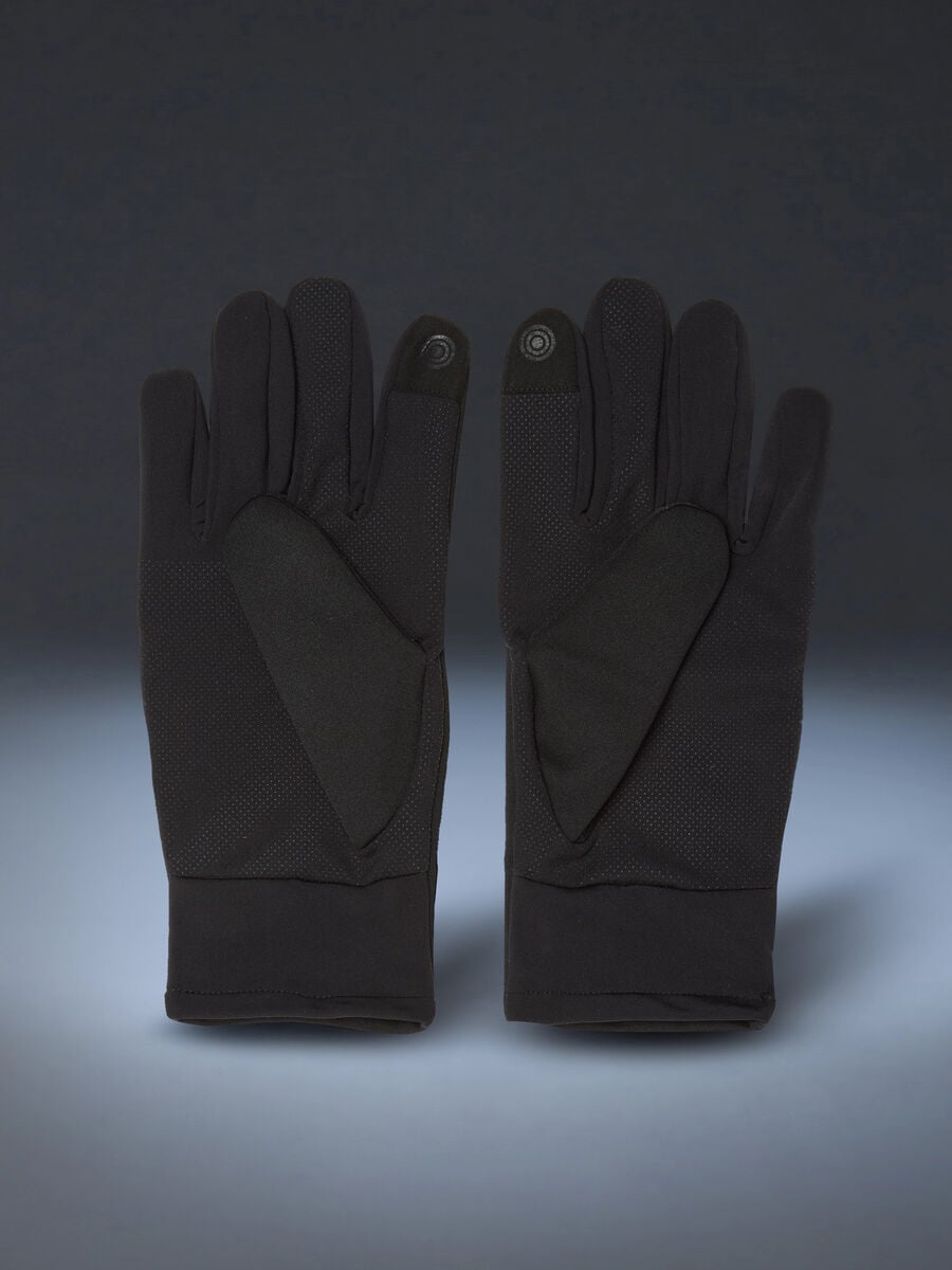 Schwarze Outdoor-Handschuhe mit reflektierenden Eins&auml;tzen ALTAVIA WITH DEBORAH COMPAGNONI_1