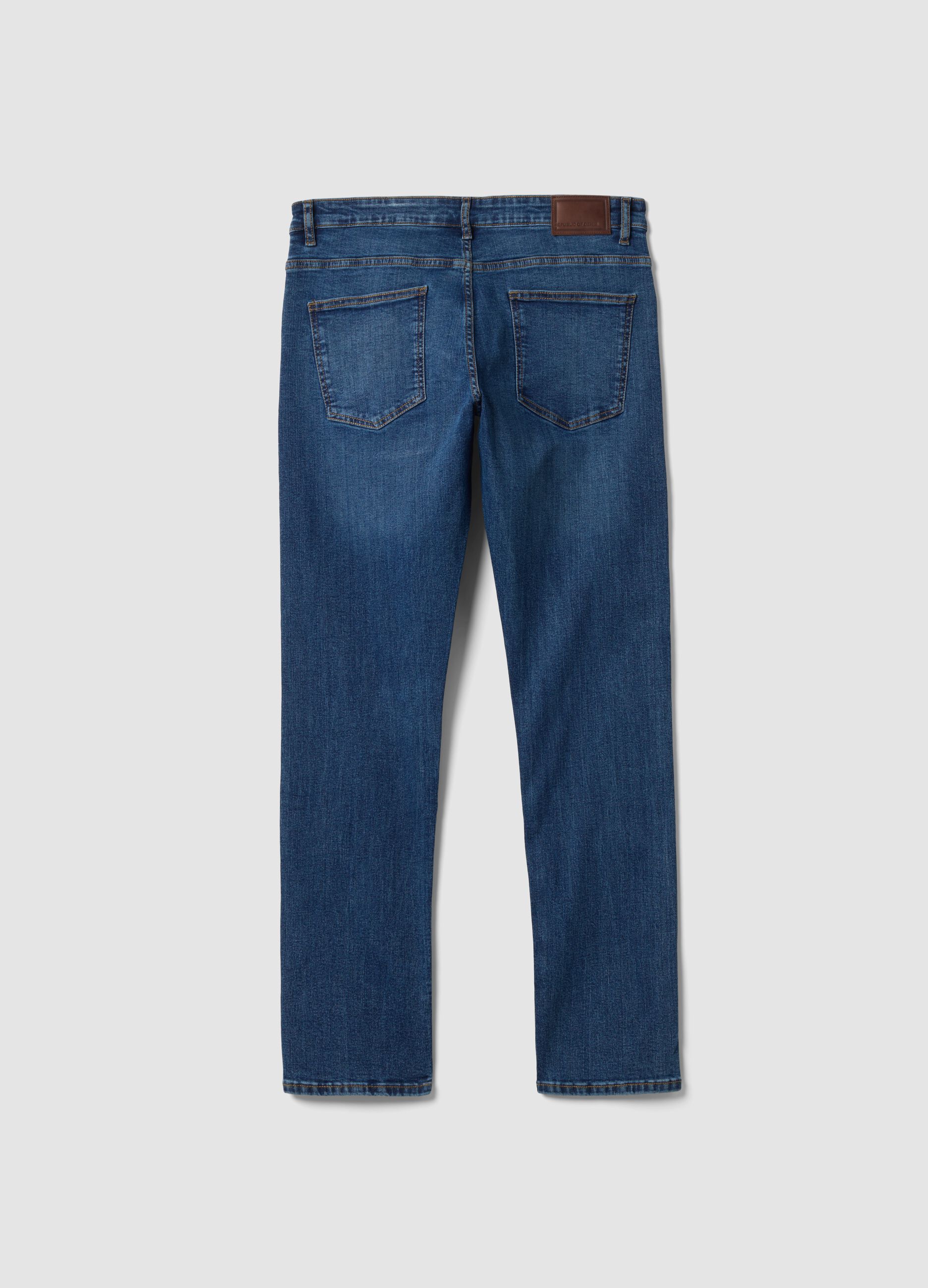 Blue skinny stretch-cotton jeans
