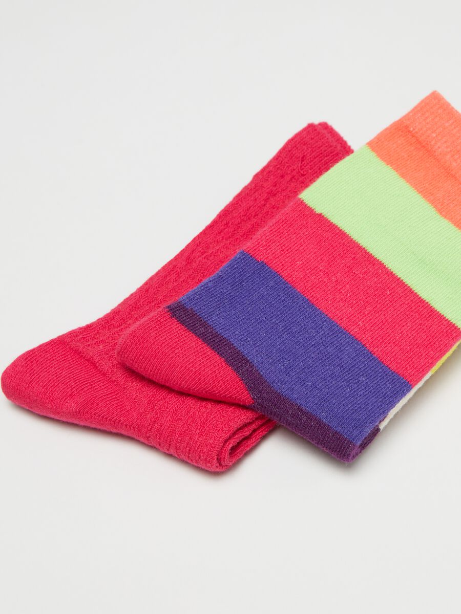 Two-pair pack short socks with stripes_2