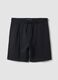 Schwarze Regular-Fit-Shorts aus Baumwollmix mit Kordelzug_4