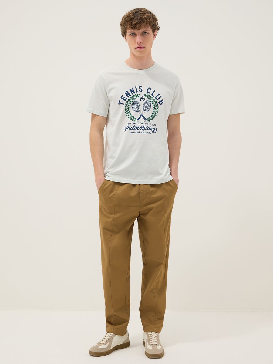 White printed pure cotton regular-fit T-shirt_1