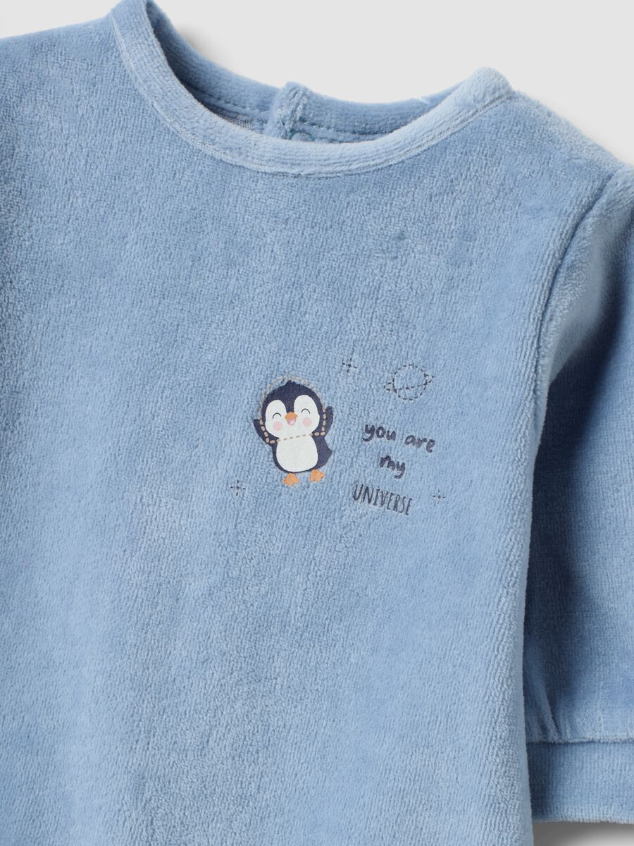 2-pack of blue and white cotton-blend sleepsuits for baby_2