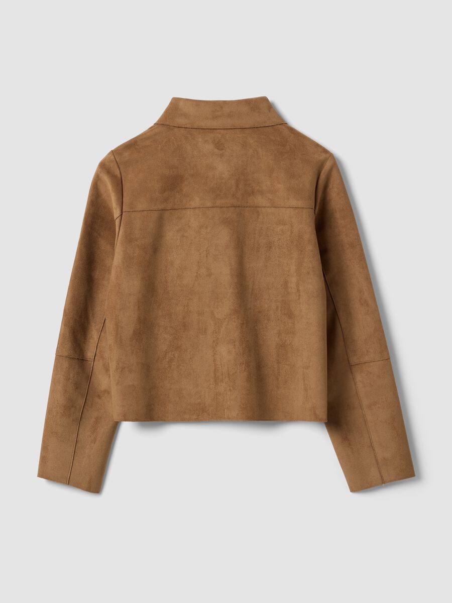 Beiges Shacket in Regular Fit mit aufgesetzten Taschen_2
