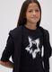 Black organic cotton T-shirt with ribbed neckline for girls_2