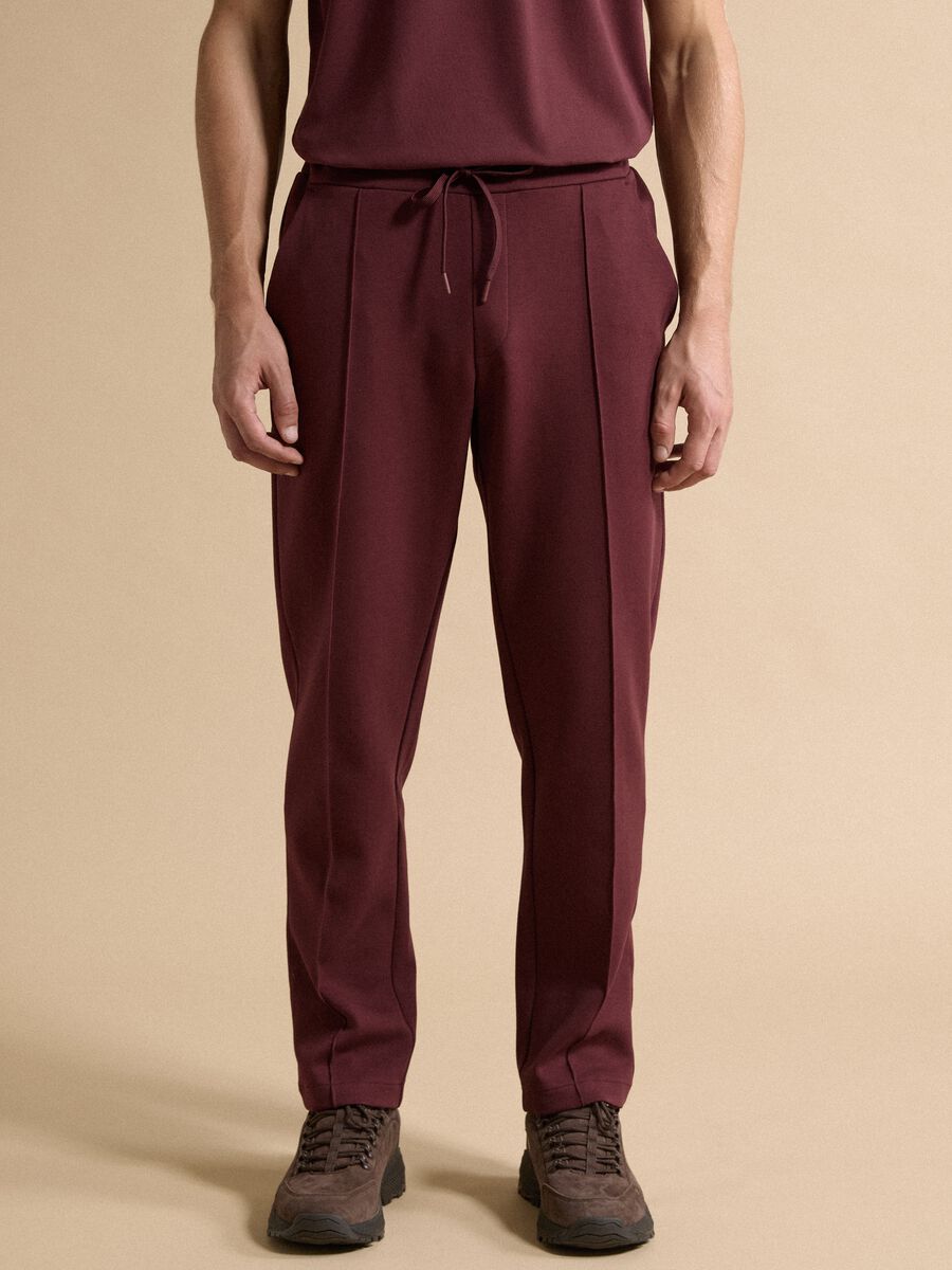 Pantal&oacute;n rojo de algod&oacute;n el&aacute;stico regular fit_1