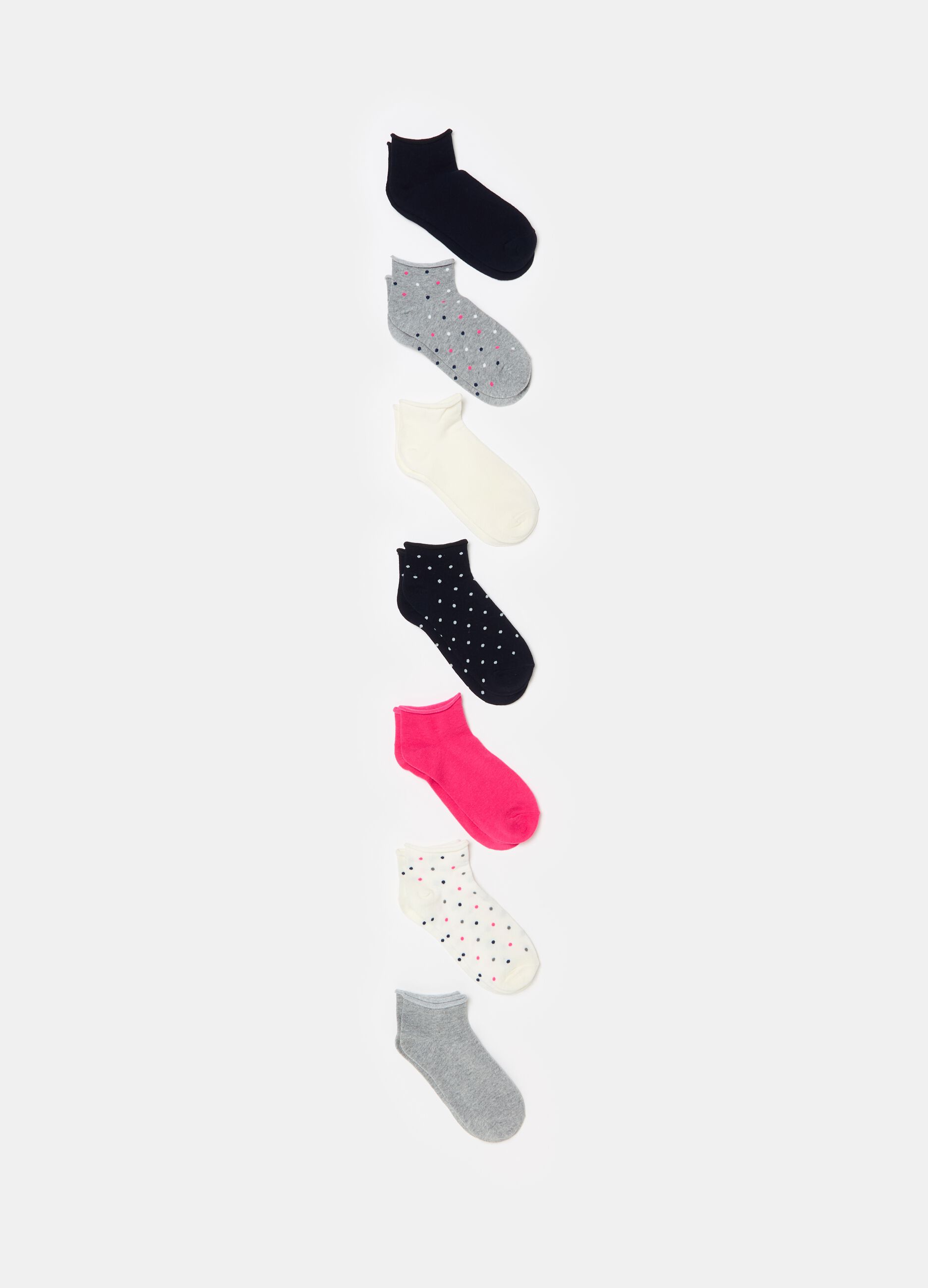 Multipack siete calcetines invisibles de algodón orgánico