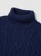 Blue regular fit turtleneck with jacquard pattern_5