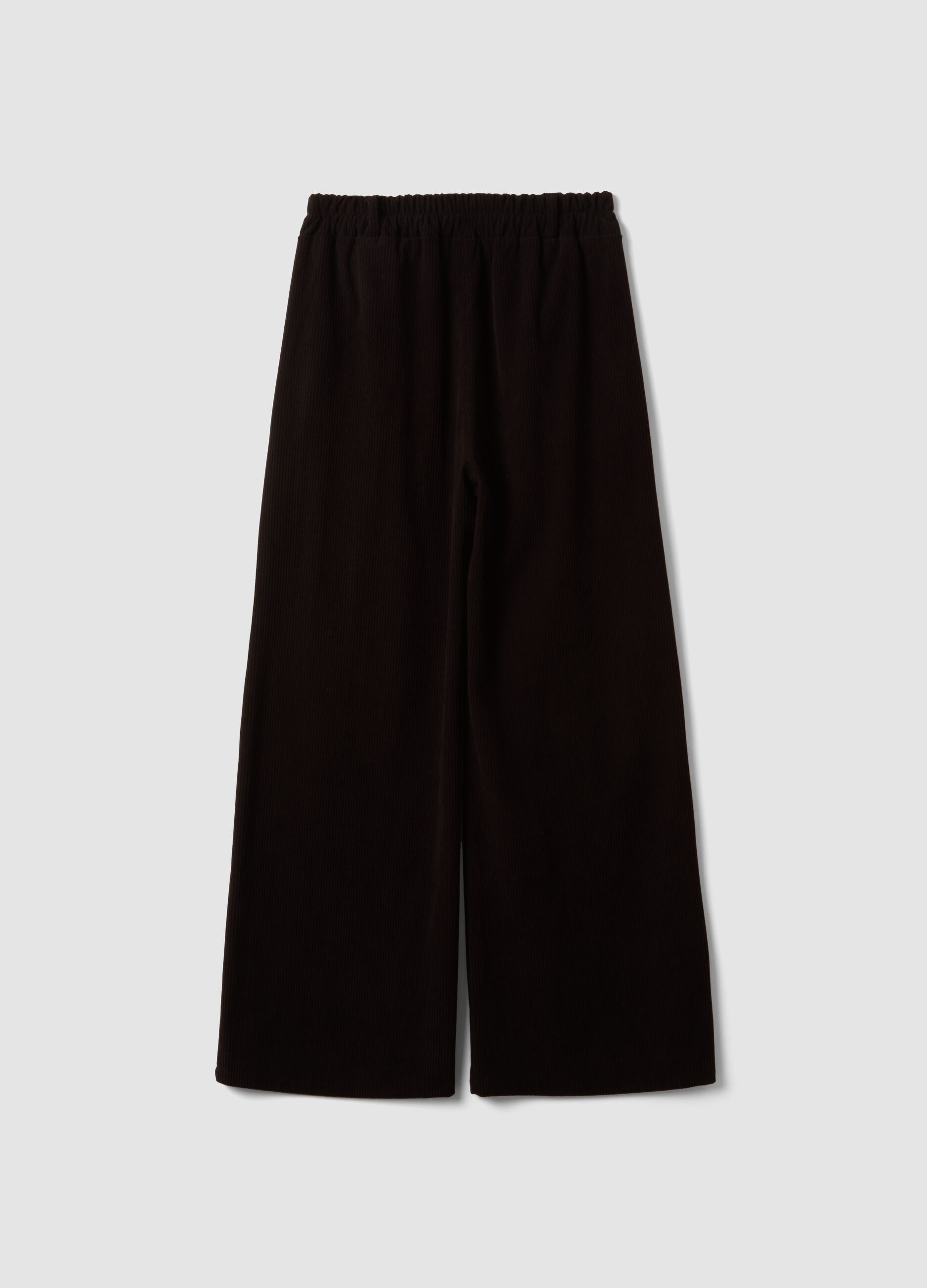 Braune Ripp-Hose mit weitem Bein, Regular Fit