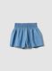 Girls&rsquo; light blue pure cotton denim shorts, regular fit_0