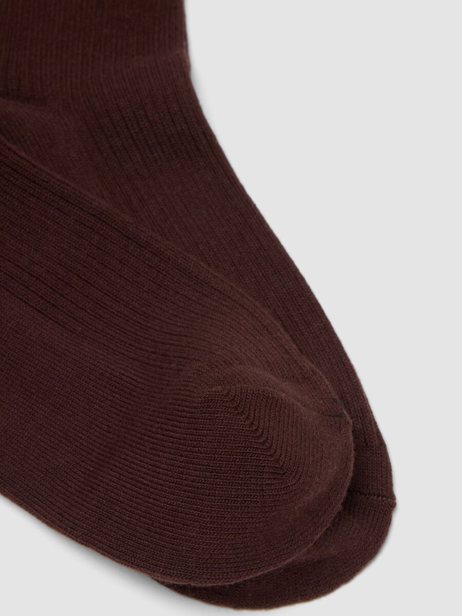 Braune Kn&ouml;chelsocken aus Stretch-Baumwolle_1