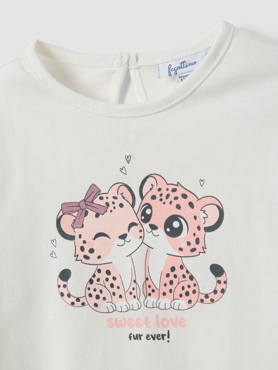 White organic cotton long-sleeve printed T-shirt for baby girl_2
