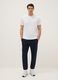 White Cotton Blend Crew Neck T-shirt Regular Fit_1