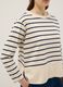White cotton-stretch top with blue stripes, regular fit_3