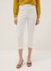 White Slim Fit Stretch Cotton Ankle Trousers_1