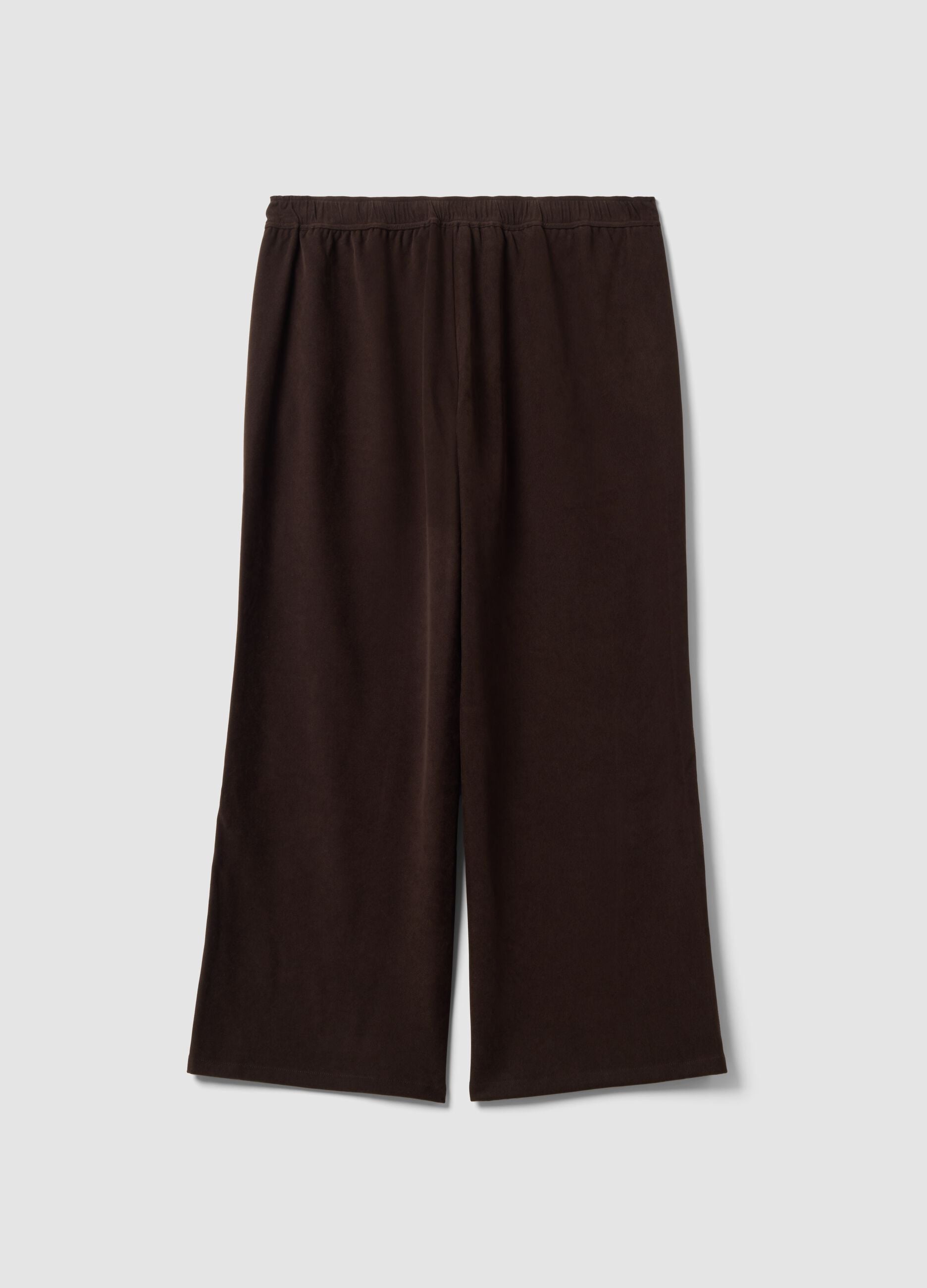 Brown wide-leg joggers in stretch fabric