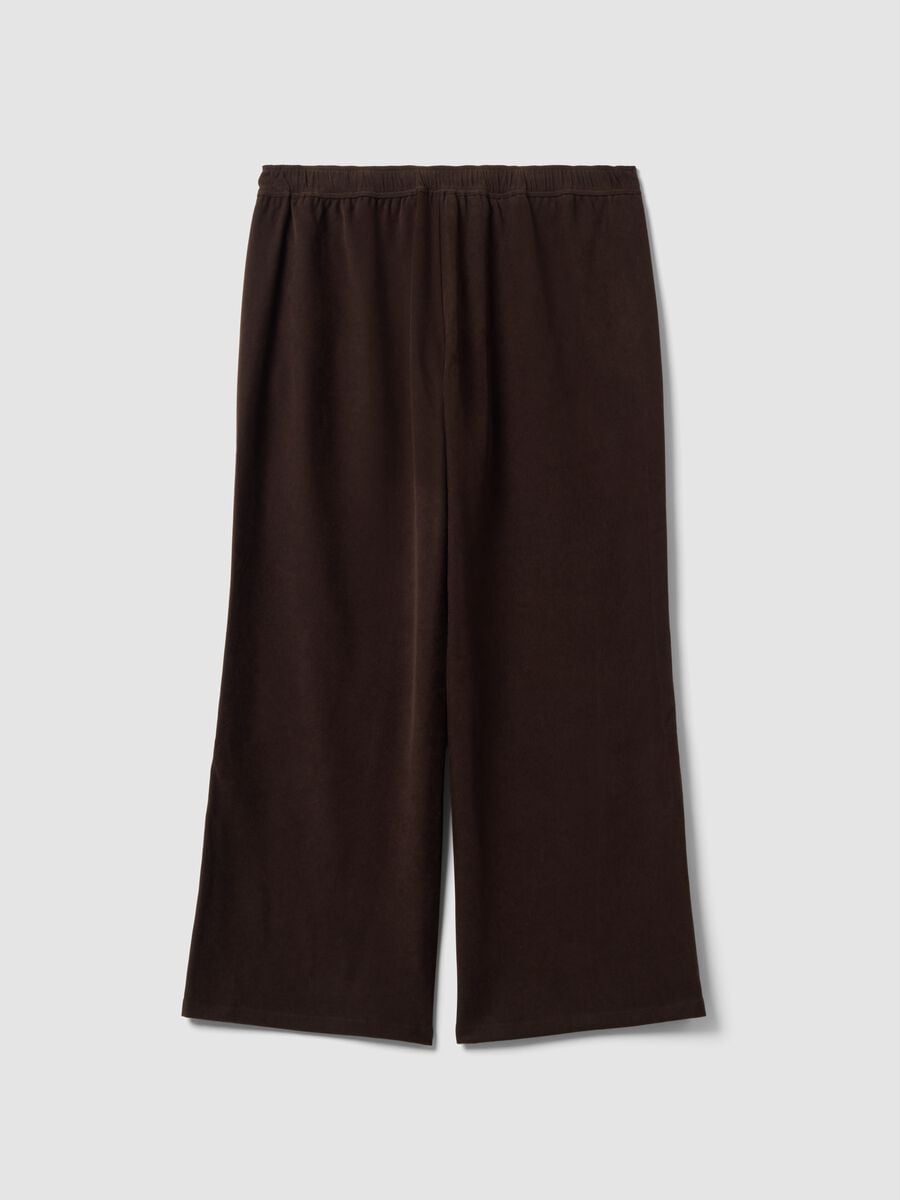 Brown wide-leg joggers in stretch fabric_2