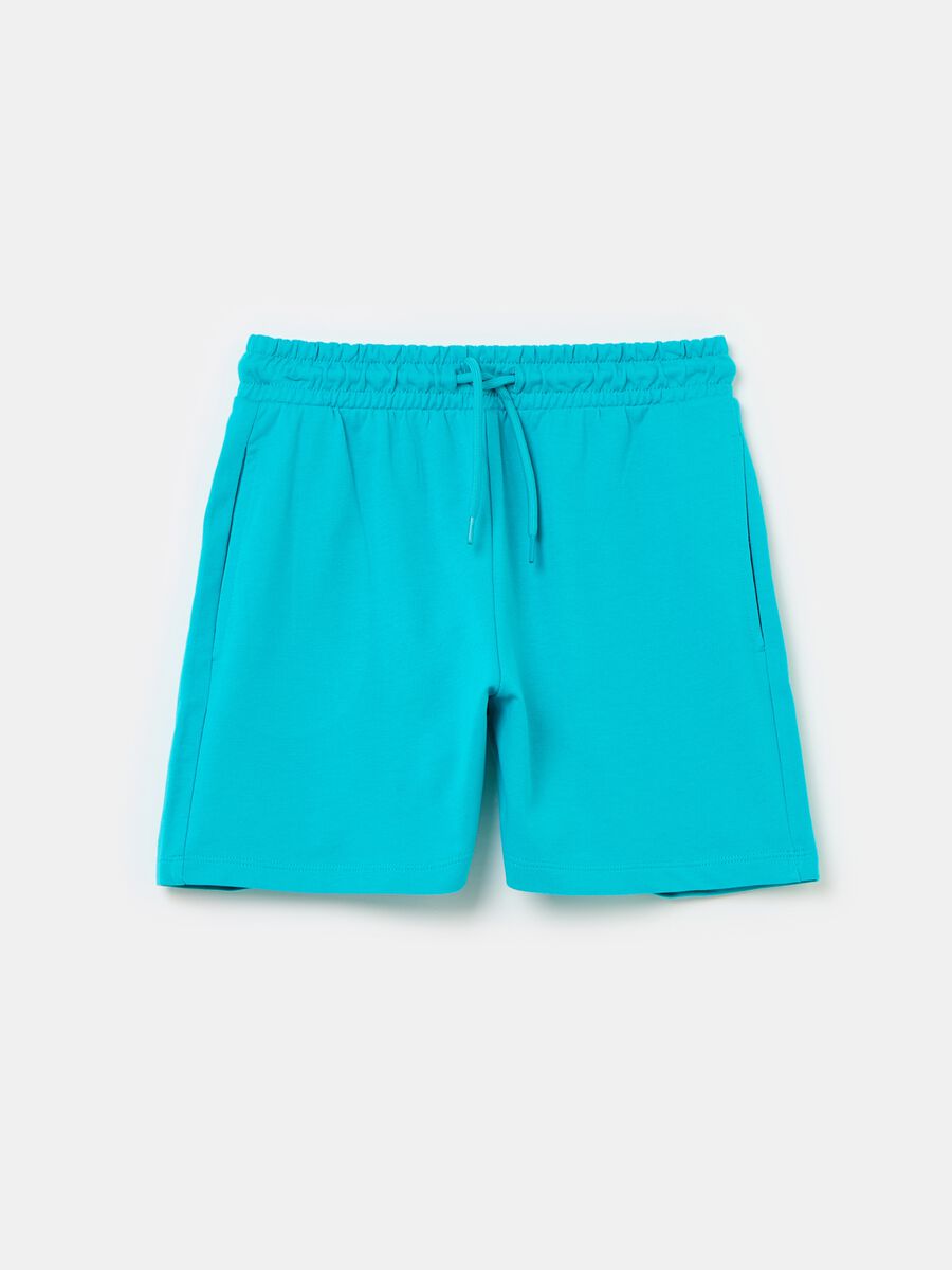 Shorts in French Terry con coulisse_0