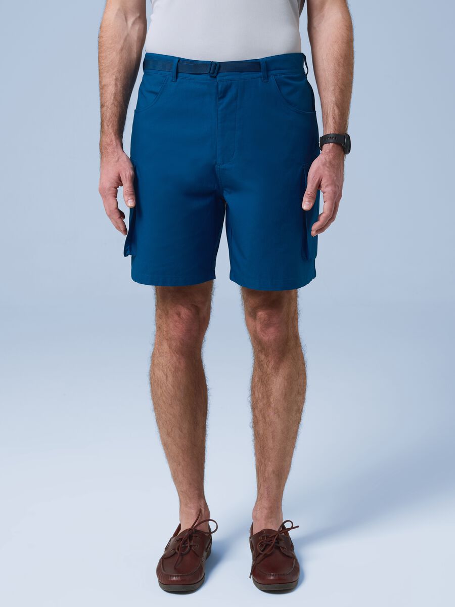 ALTAVIA SAILING blue pure cotton cargo Bermuda shorts_1
