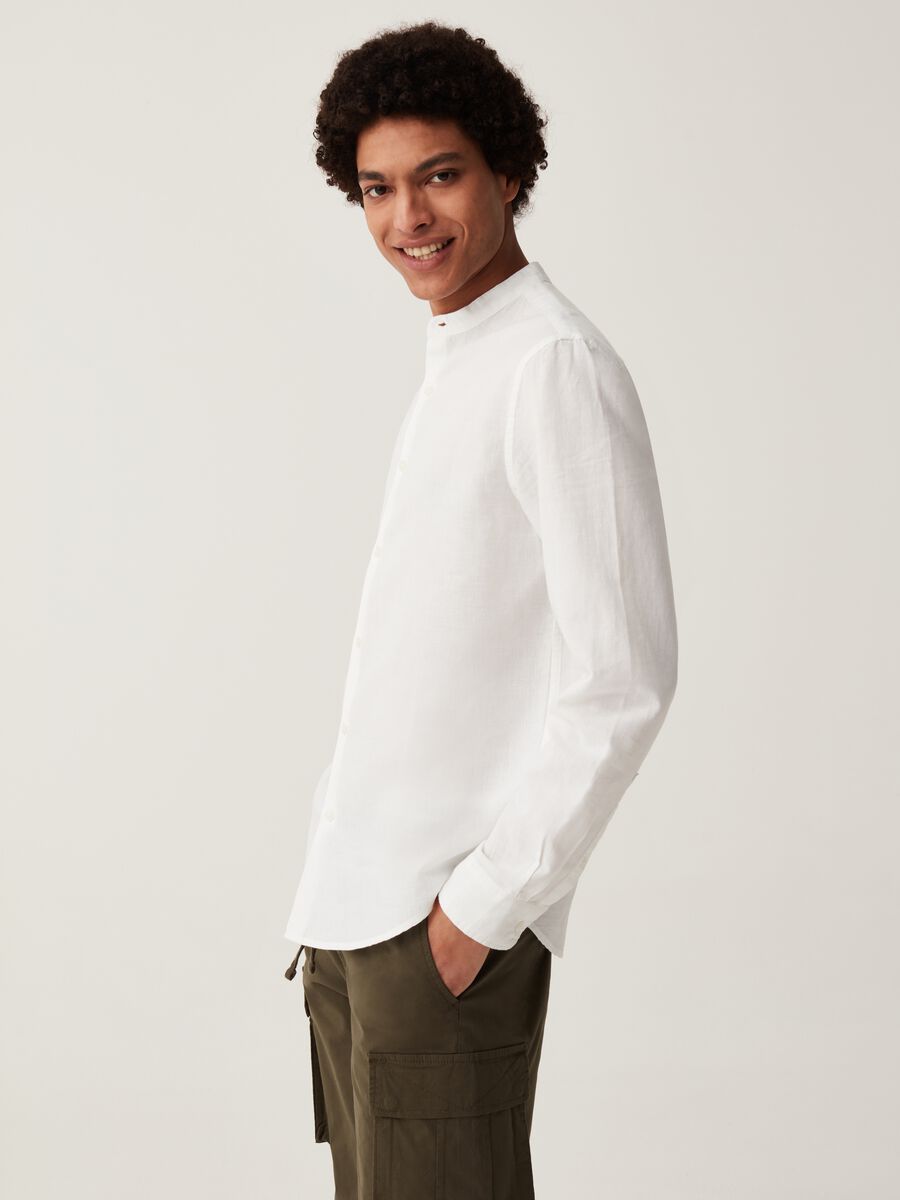 Camicia regular fit in cotone e lino Grand&Hills_0