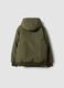 Green waterproof hooded bomber jacket with zip for boys_5