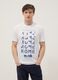 Wei&szlig;es T-Shirt aus reiner Baumwolle mit Frontprint, Regular Fit_0