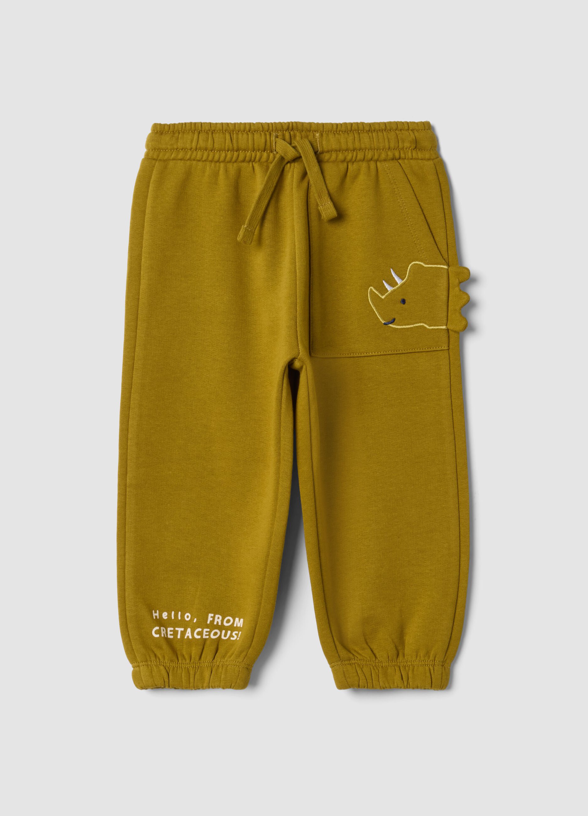 Pantaloni jogger verdi in puro cotone con tasche