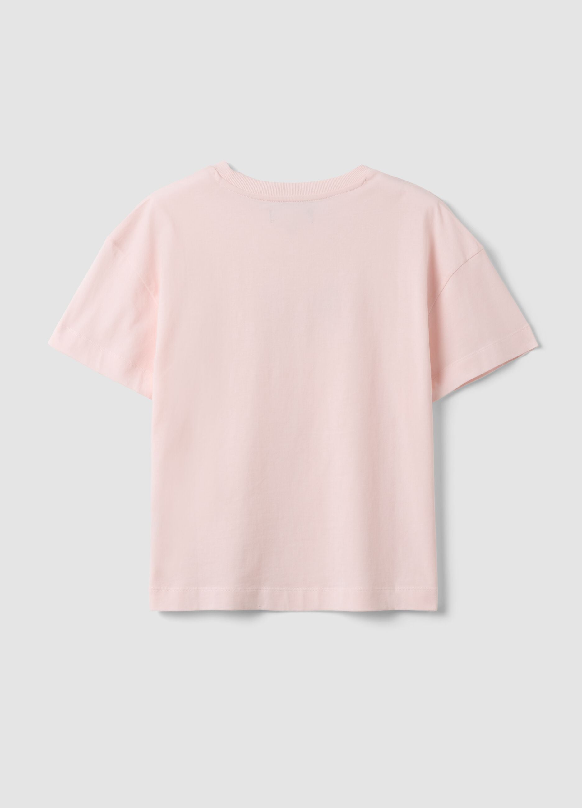 Pink organic cotton pyjama T-shirt with Mickey Mouse slogan