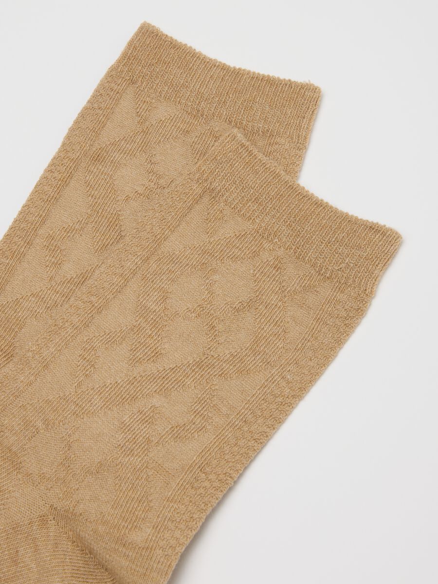 Beige stretch cotton socks_1
