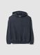 Grauer Hoodie aus Baumwollmischung mit Strass, Relaxed Fit_0