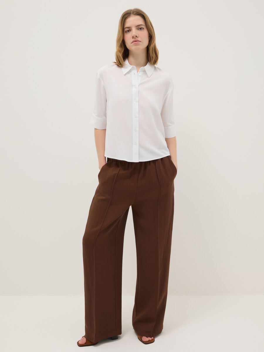 Wei&szlig;e Bluse aus reiner Viskose, Regular Fit_1