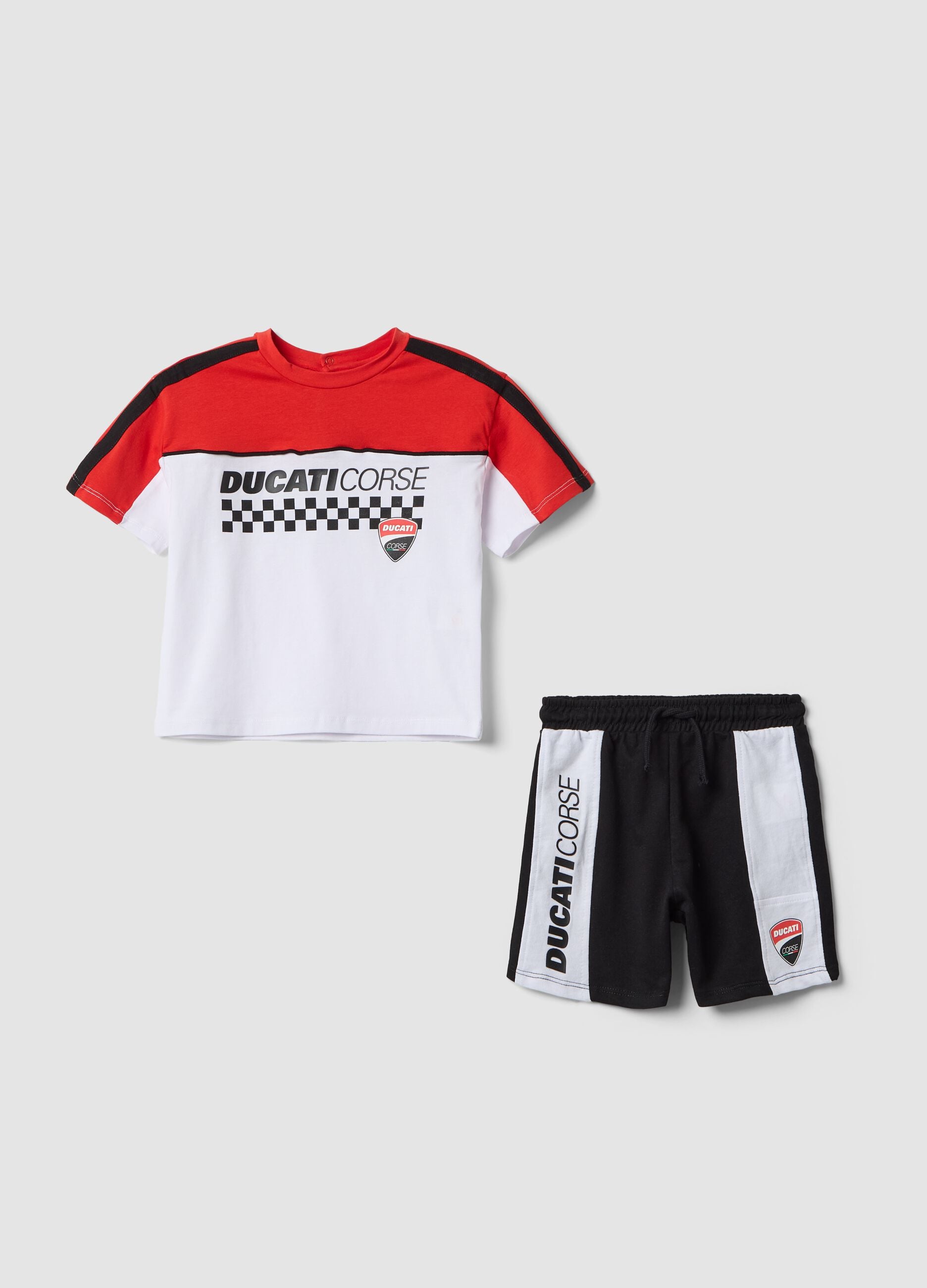 Completo jogging rosso Ducati in cotone elasticizzato per bimbo regular fit