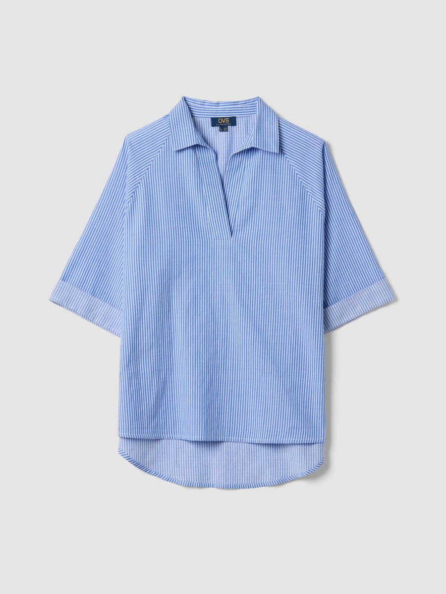 Blue striped pure cotton kaftan_4
