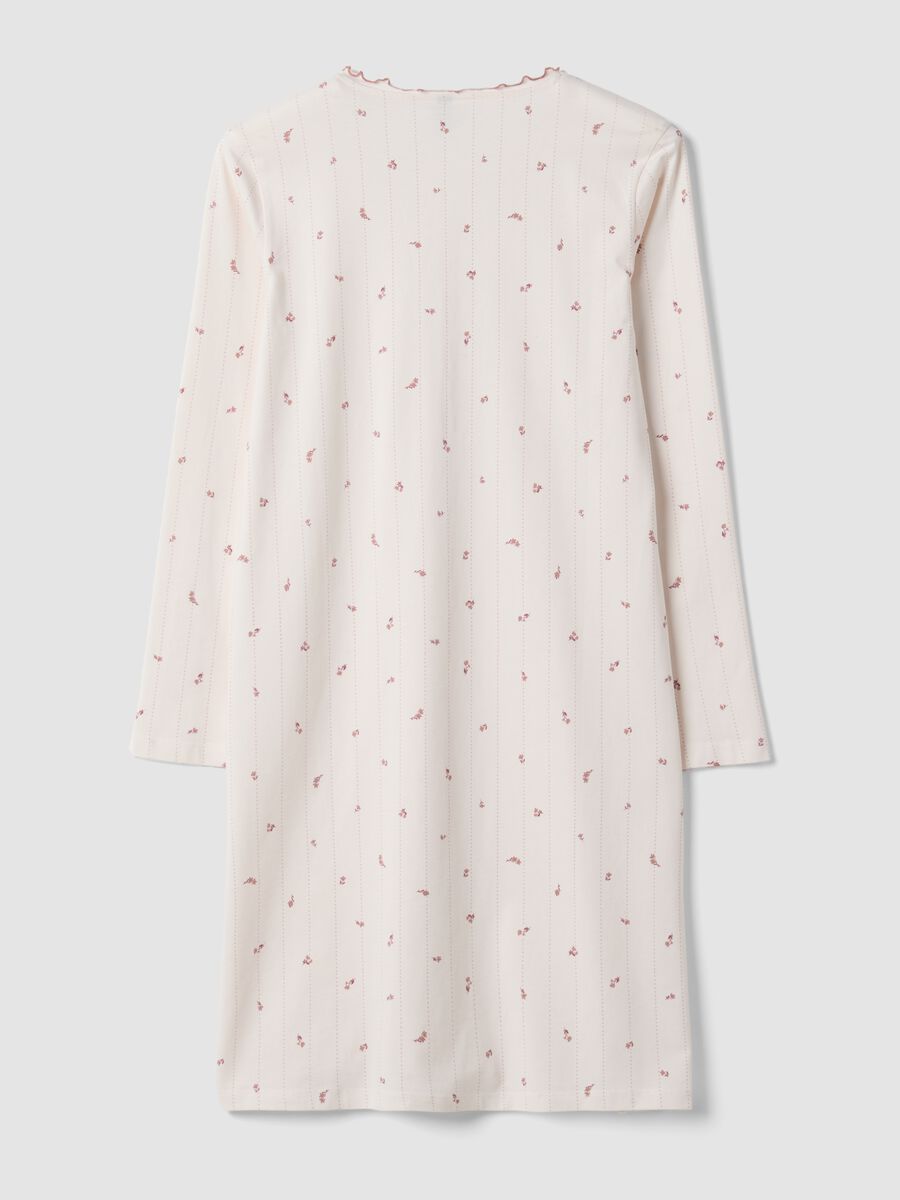 Camisa de noite rosa em algod&atilde;o org&acirc;nico puro com gola redonda_2