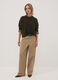 The Iconic Pants beige stretch cotton-blend barrel-fit trousers_0