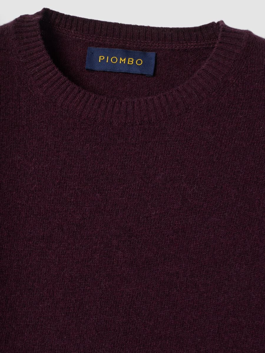 Purple pure wool crew-neck jumper, regular fit_5