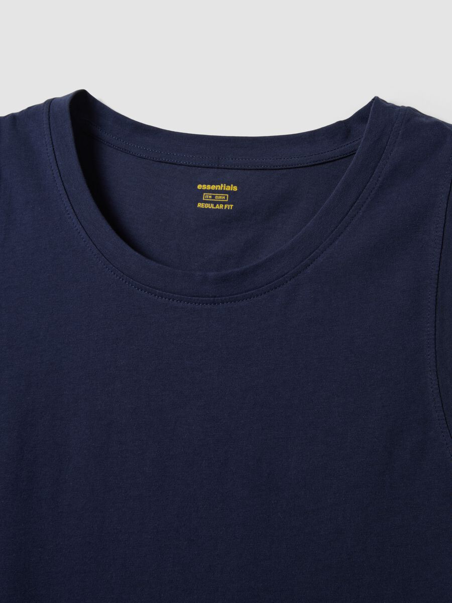Blue pure cotton vest_5