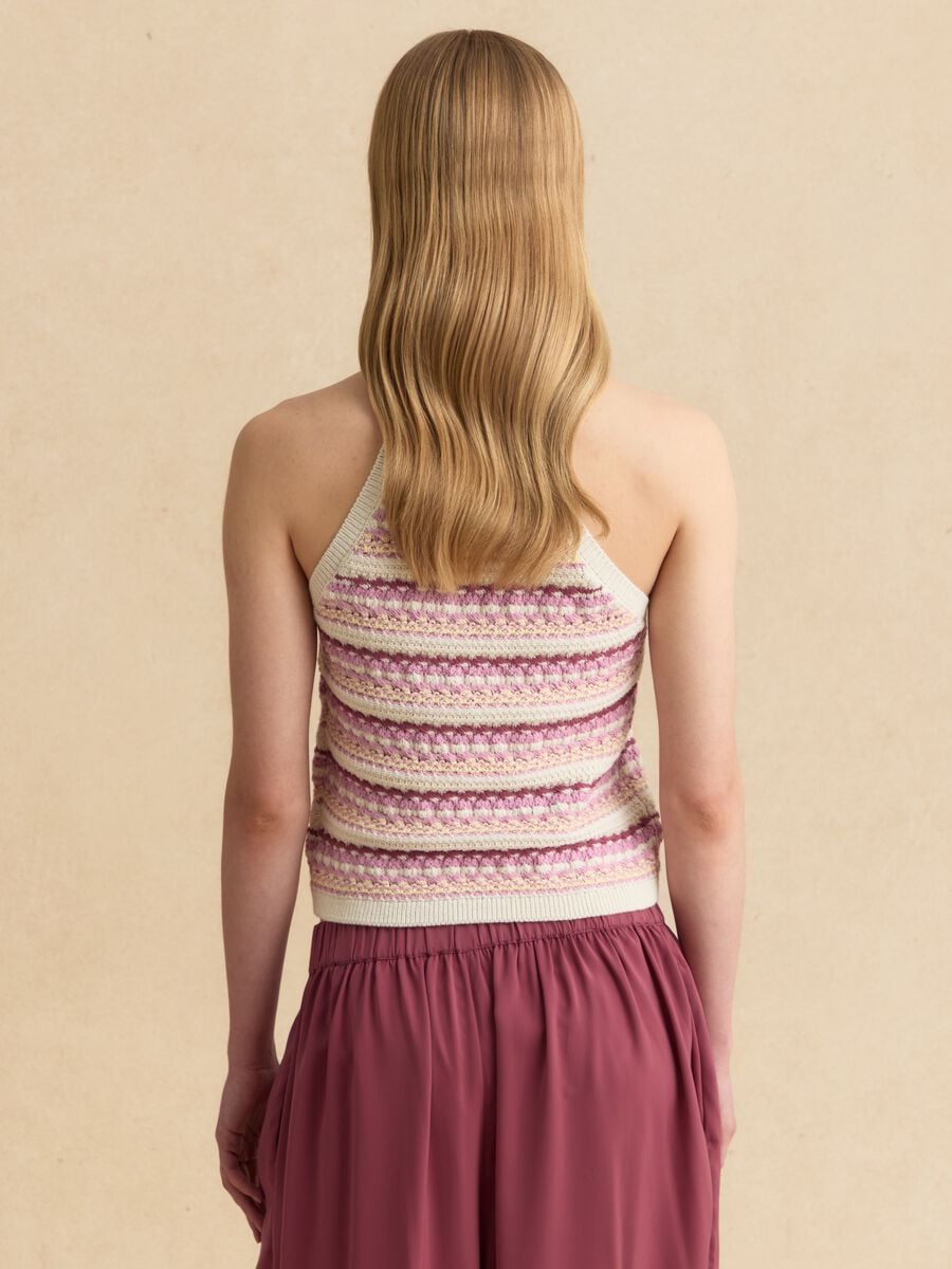 Multicolour cotton-blend tank top_3