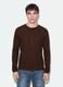 Light brown crew-neck pure cotton oversized jumper_0