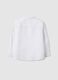 Camisa branca de linho e algod&atilde;o para crian&ccedil;a corte regular com colarinho mandarim_1