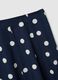 Long blue skirt with white polka dots in cotton and linen blend_5