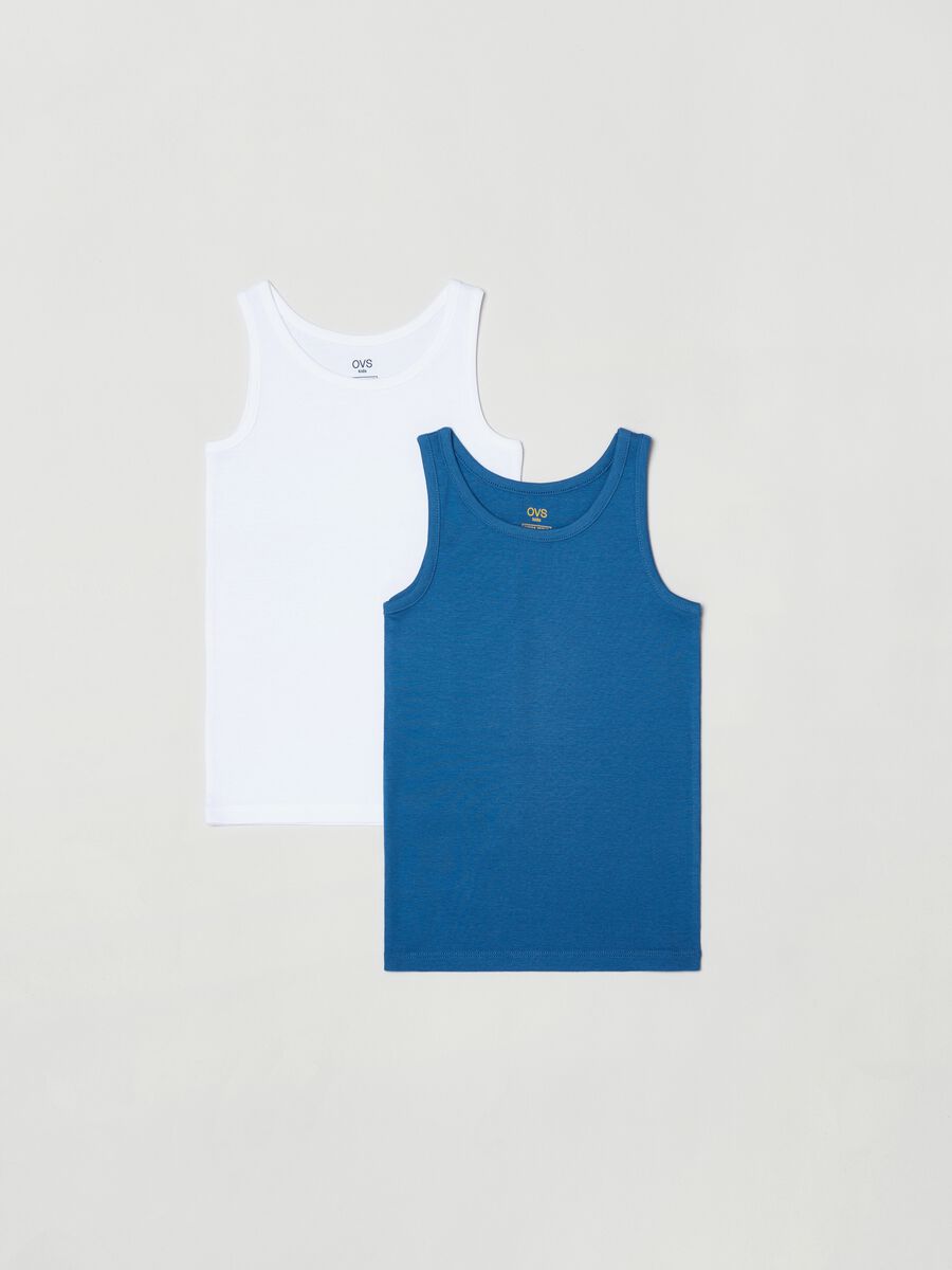 Two-pack racerback vests in cotton_0