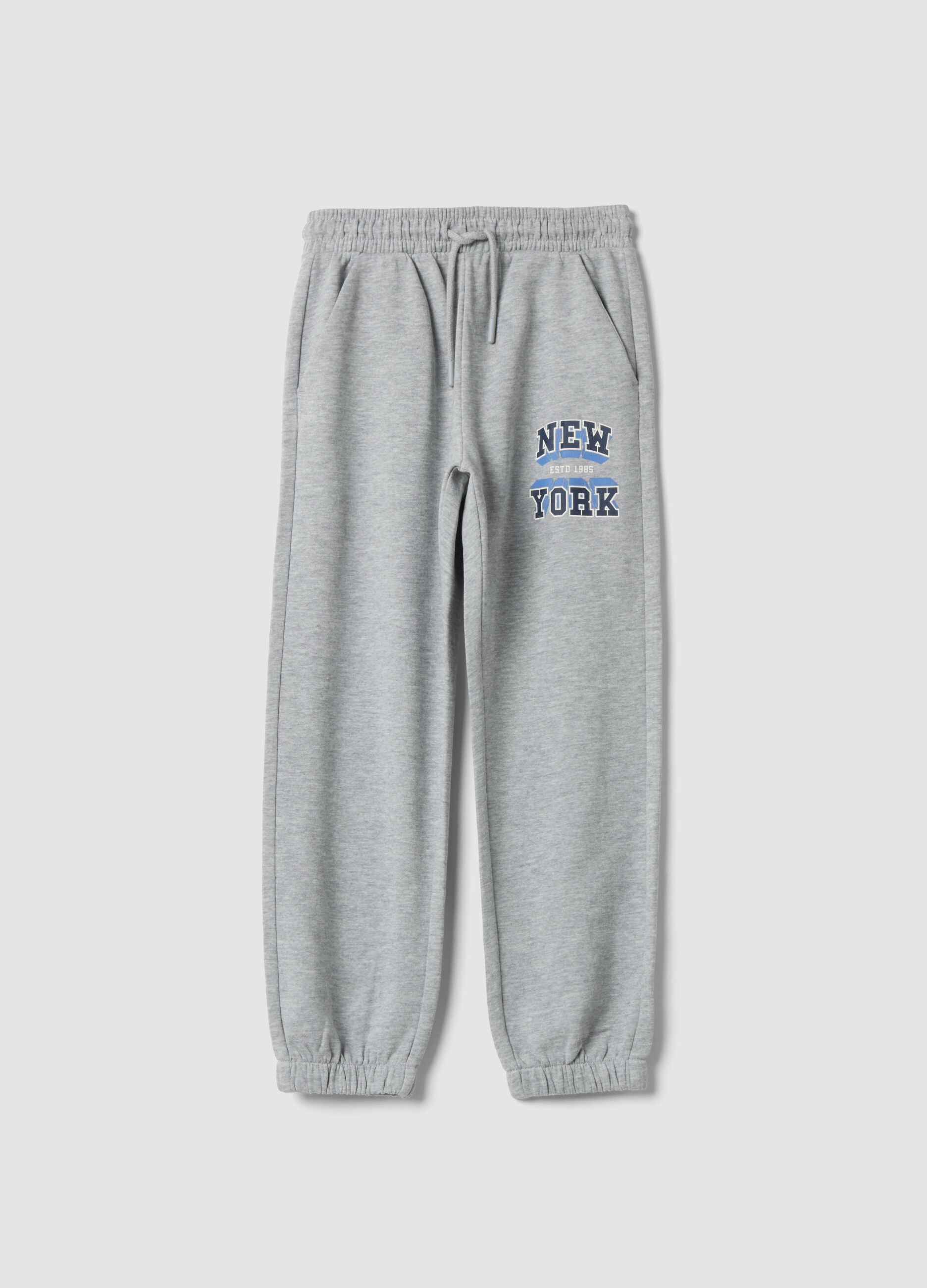Graue Joggerhose aus Baumwoll- und Viskosemischung