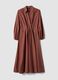 Long dress in pure brown cotton, regular fit_5