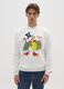 White cotton blend sweatshirt with print_0