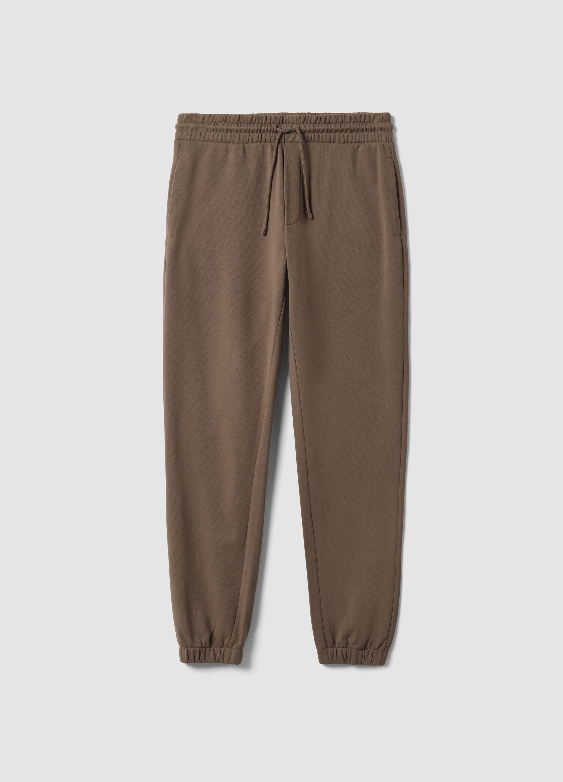 Braune Joggerhose aus Baumwollmix, Regular Fit
