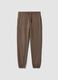 Braune Joggerhose aus Baumwollmix, Regular Fit_0