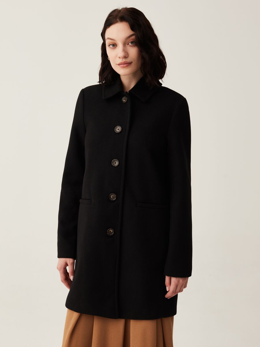 Single-breasted coat with collar_1