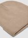 Gorro bege em malha jersey com dobra_1
