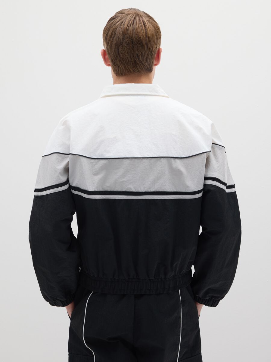 Multicolour striped relaxed fit zip hoodie_3