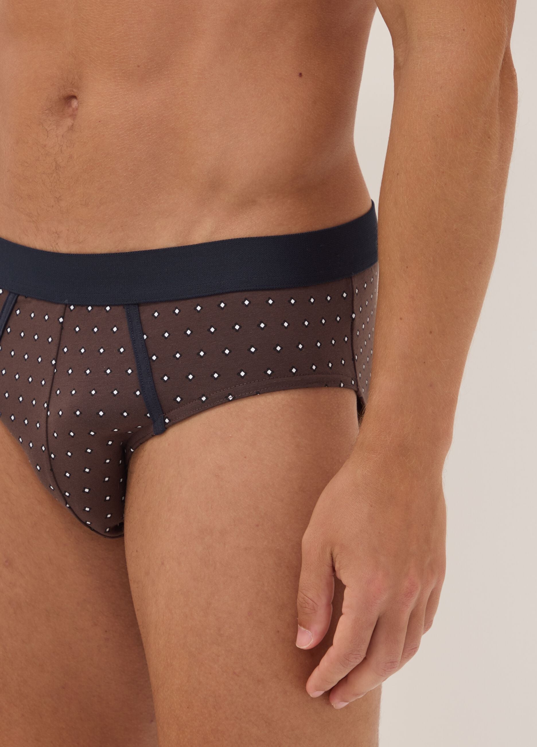 3er-Pack blaue Slips aus stretchiger Bio-Baumwolle